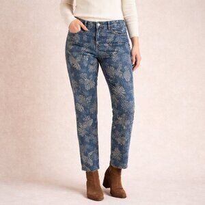 LRL Lauren Jeans Co Ralph Lauren Floral Print Modern Straight Ankle Jeans Sz 10